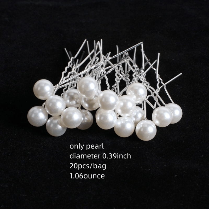 20pcs Pearl Hair Clips Metal Barrette Wedding Hair Pins Bridal Hair Accessories