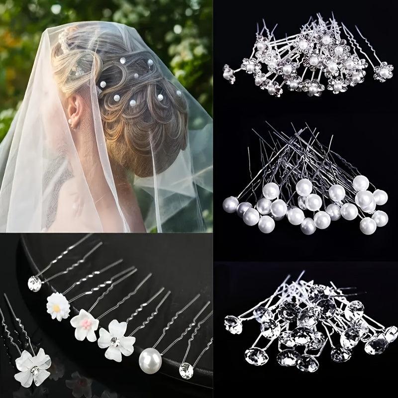 20pcs Pearl Hair Clips Metal Barrette Wedding Hair Pins Bridal Hair Accessories