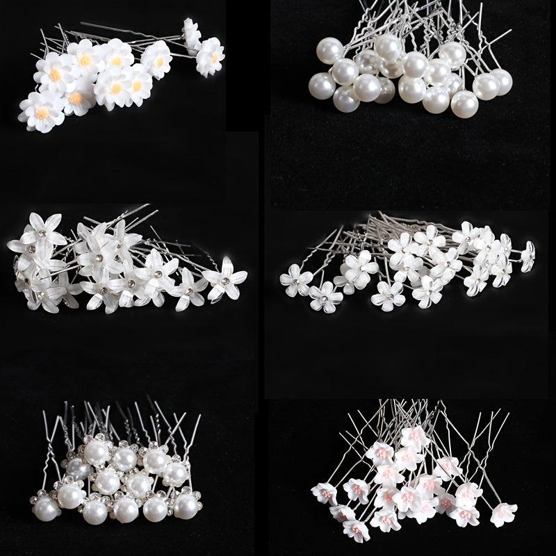 20pcs Pearl Hair Clips Metal Barrette Wedding Hair Pins Bridal Hair Accessories