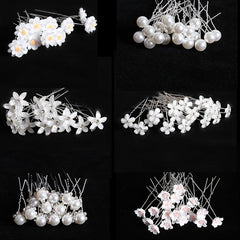 20pcs Pearl Hair Clips Metal Barrette Wedding Hair Pins Bridal Hair Accessories