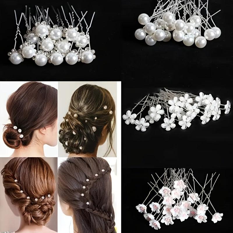 20pcs Pearl Hair Clips Metal Barrette Wedding Hair Pins Bridal Hair Accessories