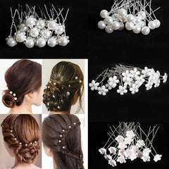 20pcs Pearl Hair Clips Metal Barrette Wedding Hair Pins Bridal Hair Accessories