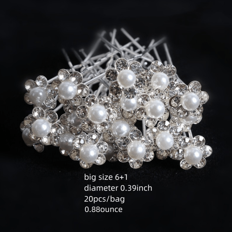20pcs Pearl Hair Clips Metal Barrette Wedding Hair Pins Bridal Hair Accessories