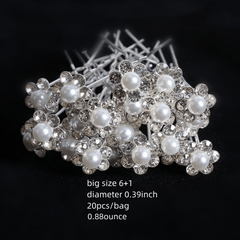 20pcs Pearl Hair Clips Metal Barrette Wedding Hair Pins Bridal Hair Accessories