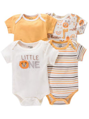 Newborn Infant Romper Short Sleeve Cartoon Animal Flowers Print Bodysuit Onesies