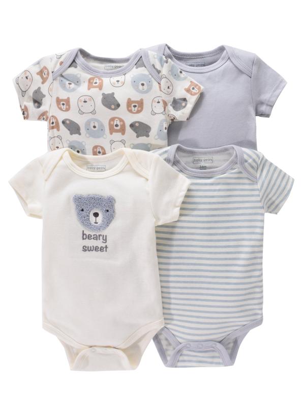 Newborn Infant Romper Short Sleeve Cartoon Animal Flowers Print Bodysuit Onesies
