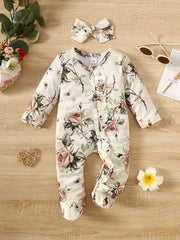 Floral Romper & Jumpsuit Long Sleeve Baby Onesie