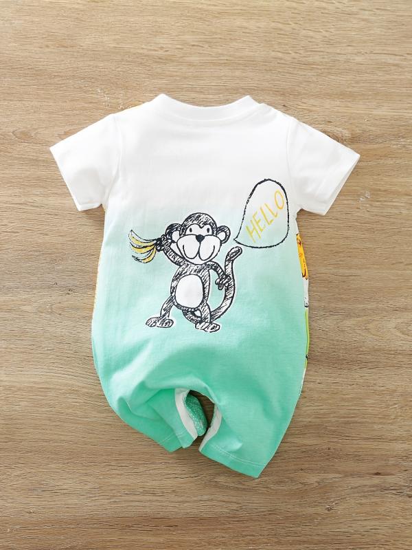 Cartoon Animals Print Cotton Romper for Summer