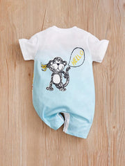 Cartoon Animals Print Cotton Romper for Summer