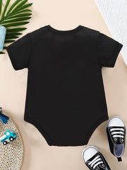 Newborn Infant Short Sleeve Romper Letter Graphic Bodysuit