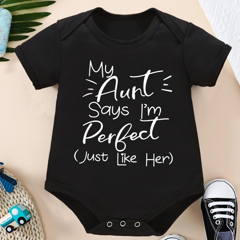 Newborn Infant Short Sleeve Romper Letter Graphic Bodysuit
