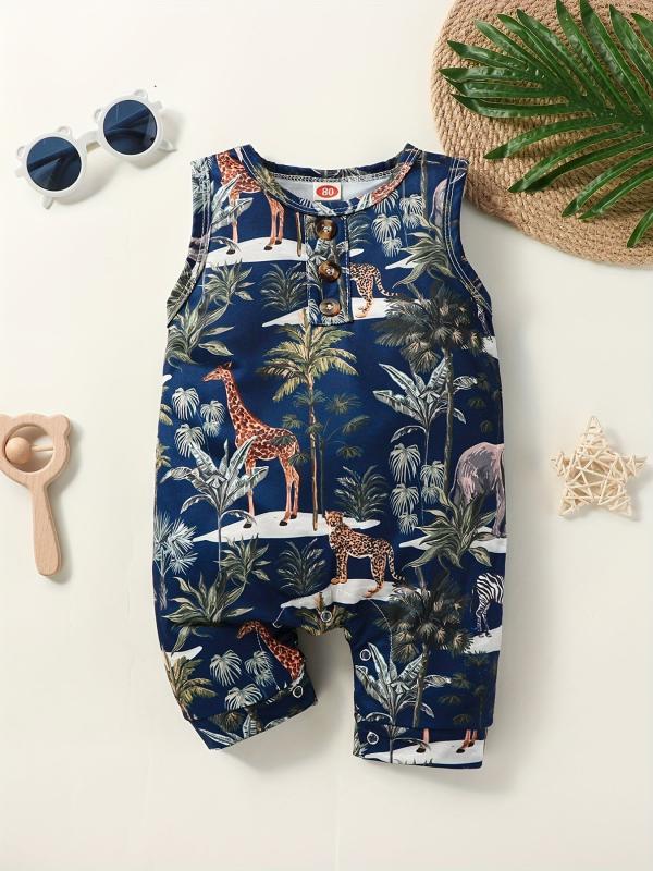 Animal Print Romper for Boys - Summer Ready