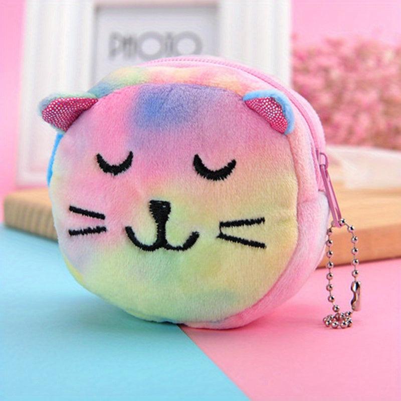Plush Cartoon Unicorn Cat Bear Bunny Coin Purse Key Pendant Bag for Kids