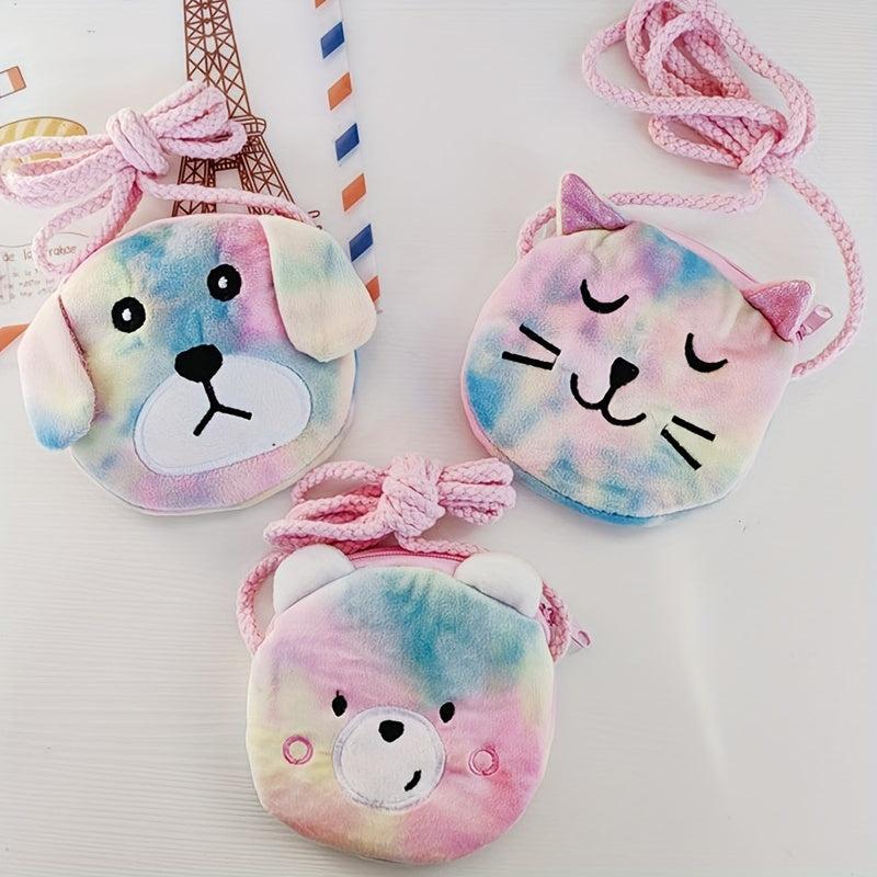 Colorful Cartoon Plush Animal Coin Purse Zipper Wallet for Girls