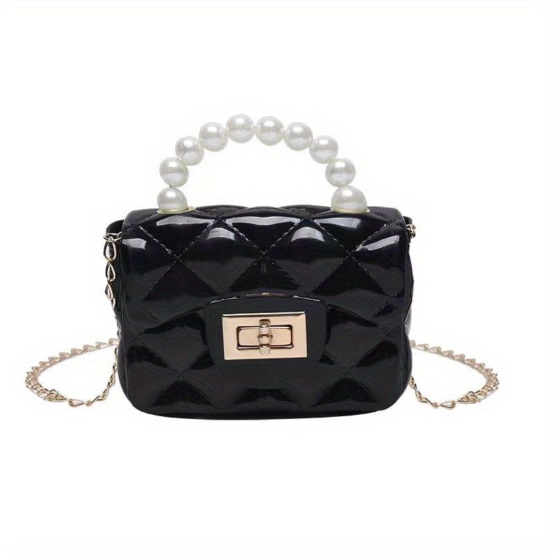 Mini Jelly Purse Girls Mini Bag Faux Pearl Handbag