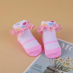 6 Pairs Ruffled Lace Toddler Socks for Little Princess