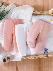 Baby Girl 3-Piece Outfit Cotton Leggings & Sweatpants