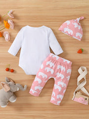 Baby Boys Elephant Print Bodysuit Set