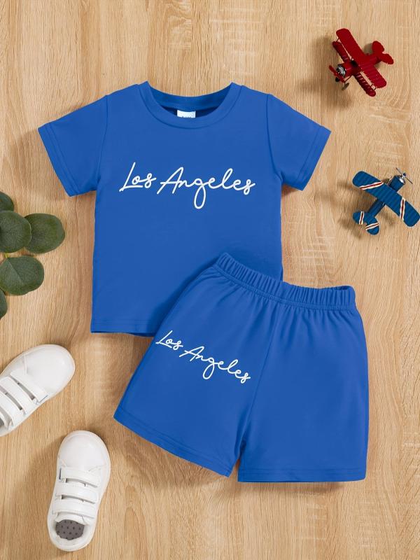 Baby Boys Casual Set Pop Los Angeles T shirt & Shorts Set Kids Clothes
