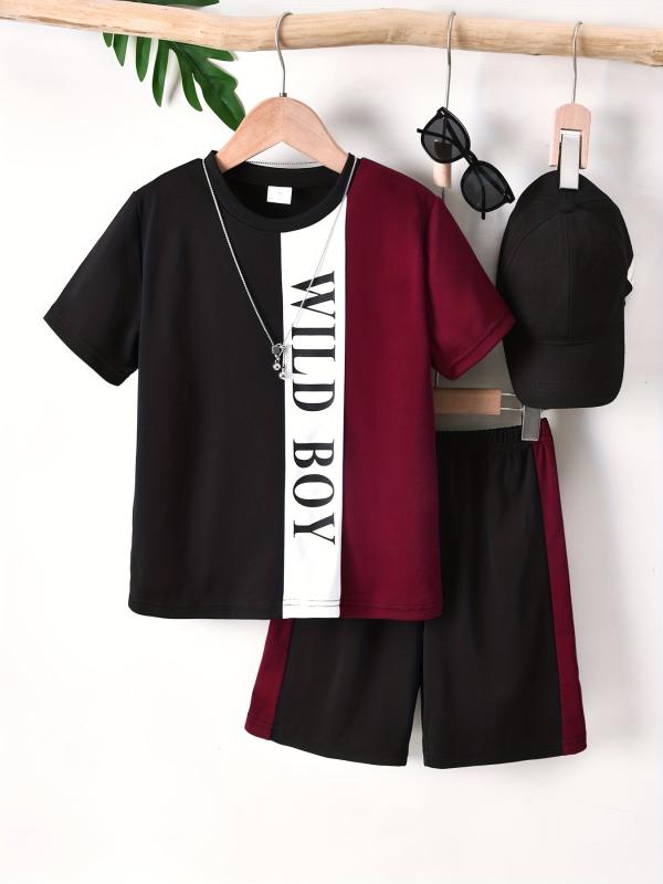 Boys Street Style T-shirt & Shorts Set for Summer