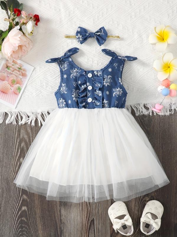 Toddler Girl Floral Mesh Dress Princess Dress