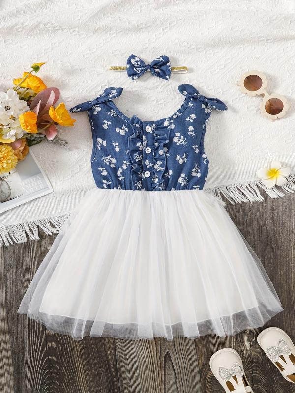 Toddler Girl Floral Mesh Dress Princess Dress