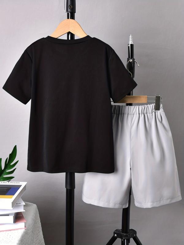 Boys Street Style Game Console Graphic T-shirt & Shorts Set