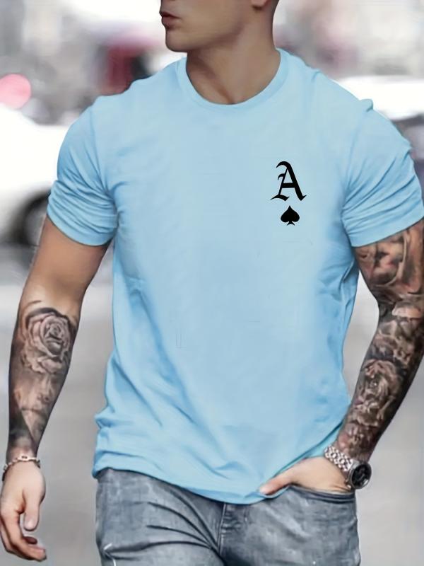 Spade A Print Men's Tee Casual Comfy Summer T-shirt