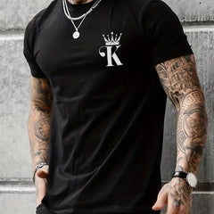 Men's K Print Graphic T-shirt for Summer