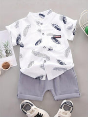 Baby Boys Cartoon Graphic Shirt & Shorts Set