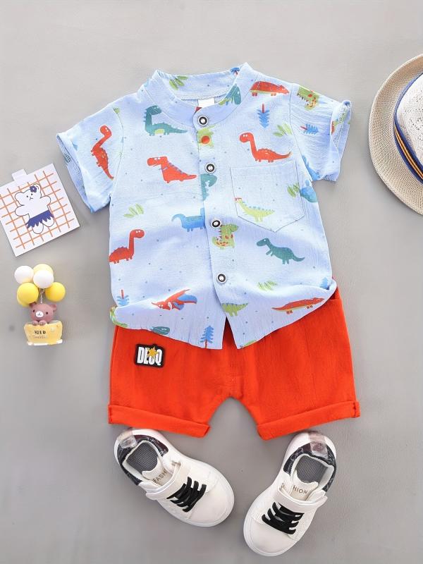 Baby Boys Cartoon Graphic Shirt & Shorts Set