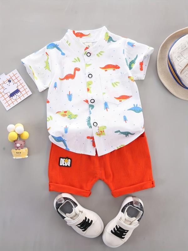 Baby Boys Cartoon Graphic Shirt & Shorts Set