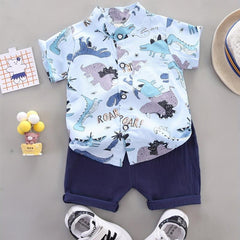 Baby Boys Cartoon Graphic Shirt & Shorts Set