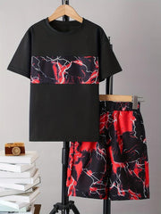 Boys Camo Outfit T-shirt & Shorts Kids Summer Set