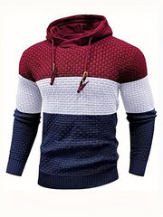 Men's Casual Hooded Pullover Sweater with Drawstring