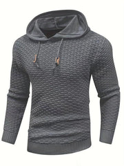 Men's Casual Hooded Pullover Sweater with Drawstring