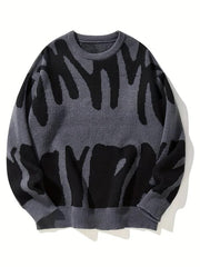 Men's Knitted Sweater Casual Round Neck Pullover for Fall Winter