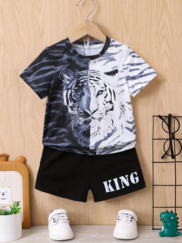 Boys Dinosaur Outfit Shorts & T shirt Crew Neck Casual Summer Kids Clothes