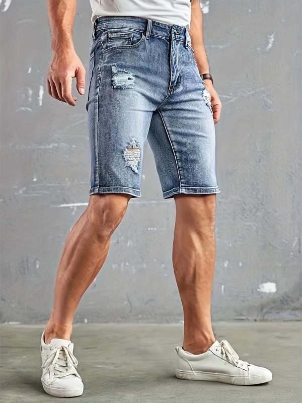 Men's Distressed Denim Shorts for Summer