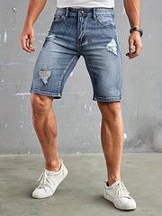 Men's Distressed Denim Shorts for Summer