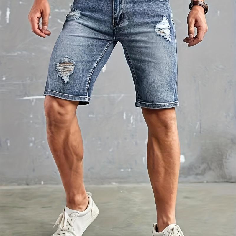 Men's Distressed Denim Shorts for Summer