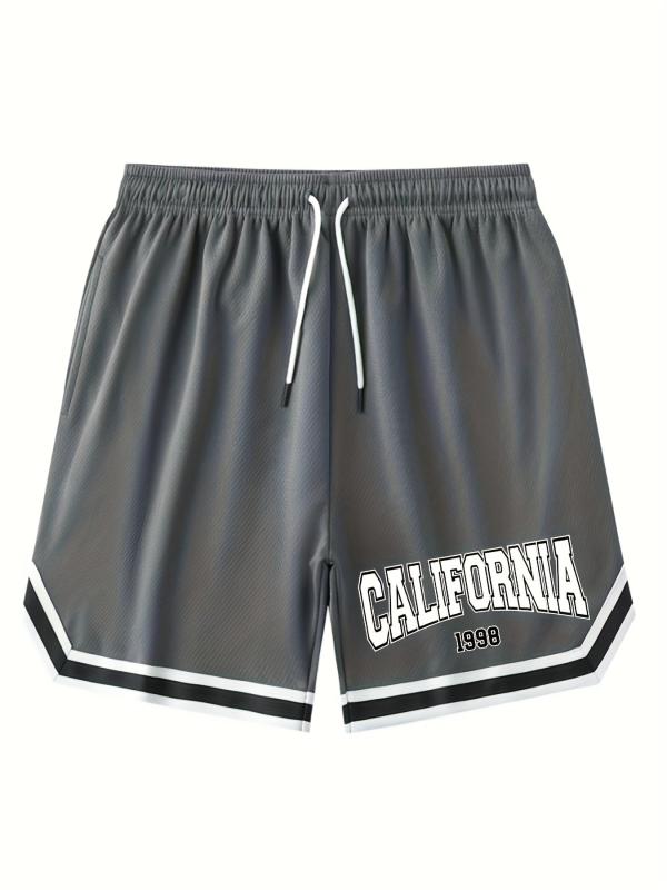 Men's Chicago Print Casual Drawstring Shorts