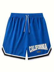 Men's Chicago Print Casual Drawstring Shorts
