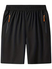 Men's Quick Dry Comfy Shorts with Zipper Pockets for Summer Gym