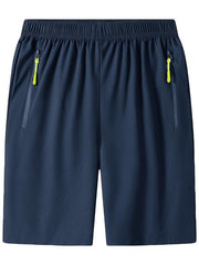 Men's Quick Dry Comfy Shorts with Zipper Pockets for Summer Gym
