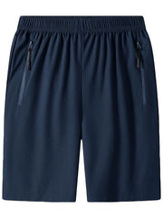 Men's Quick Dry Comfy Shorts with Zipper Pockets for Summer Gym