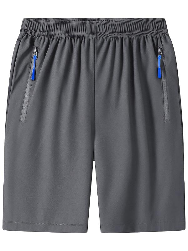Men's Quick Dry Comfy Shorts with Zipper Pockets for Summer Gym