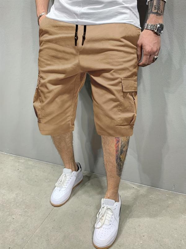 Classic Cargo Shorts Men's Casual Pocket Waist Drawstring Cargo Shorts