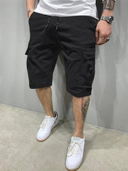 Classic Cargo Shorts Men's Casual Pocket Waist Drawstring Cargo Shorts