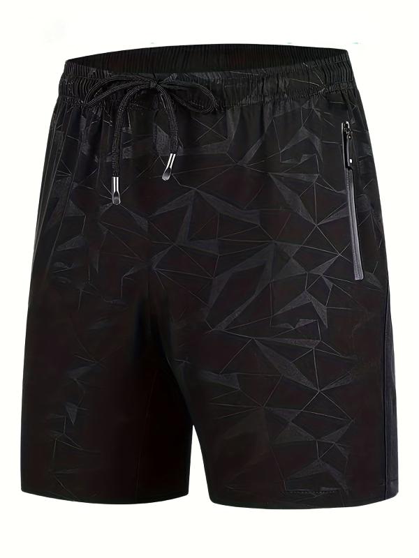 Men's Quick Dry Breathable Shorts, Elastic Waist, Side Pockets